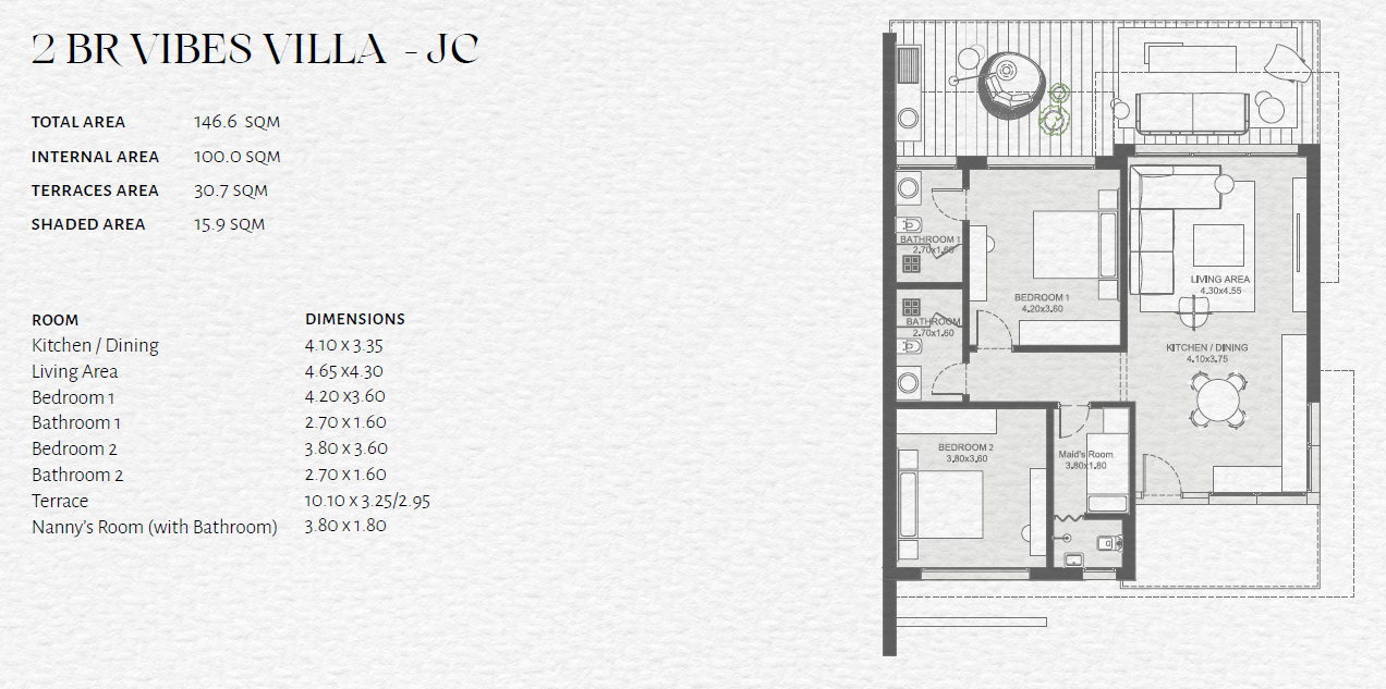 Floor plan for chalet at The Med