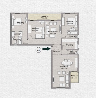 Floor plan for apartment at Taj City