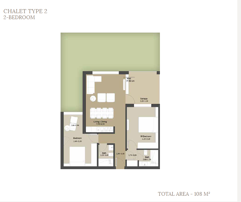 Floor plan for chalet at Il Monte Galala