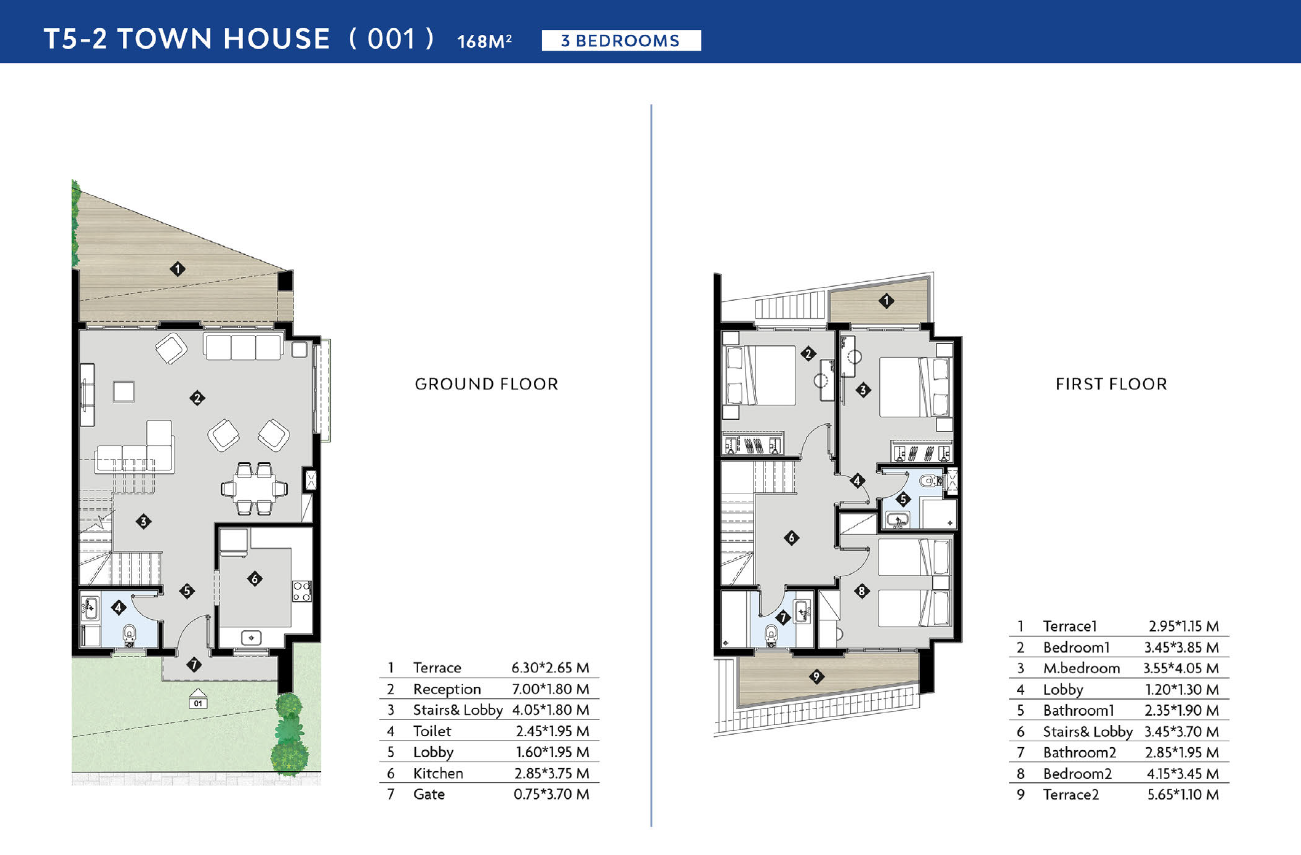 Floor plan for townhouse at Boho El Sokhna