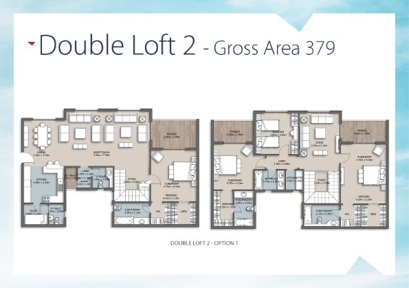 Floor plan for duplex at The Loft