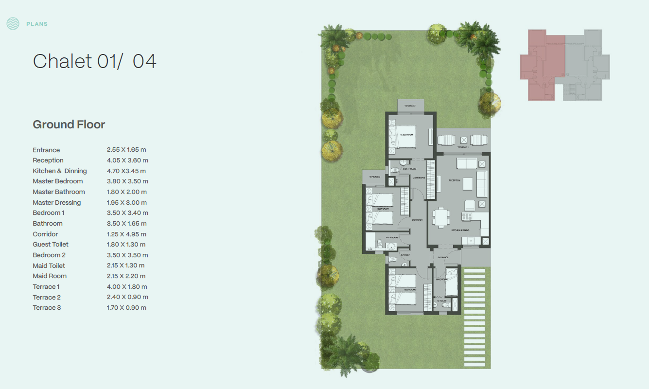 Floor plan for chalet at Seazen