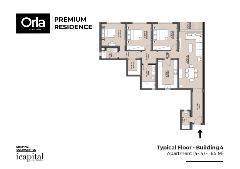 Floor plan for apartment at Orla Residence