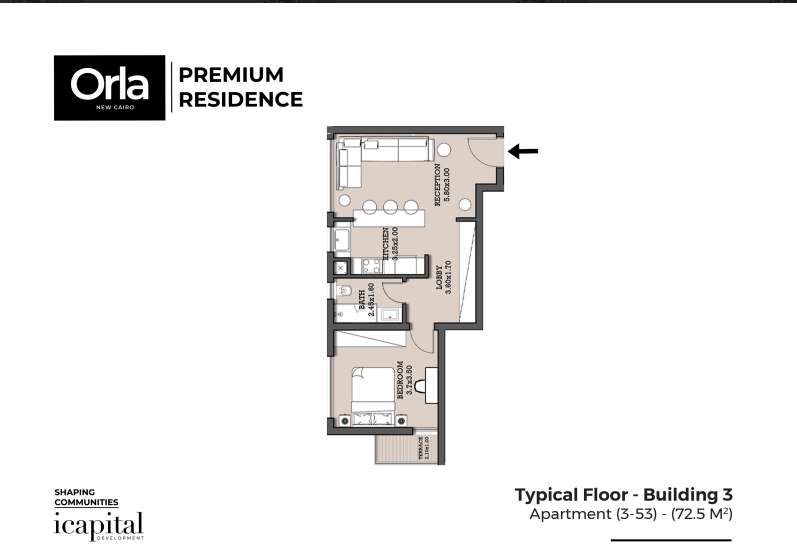 Floor plan for apartment at Orla Residence