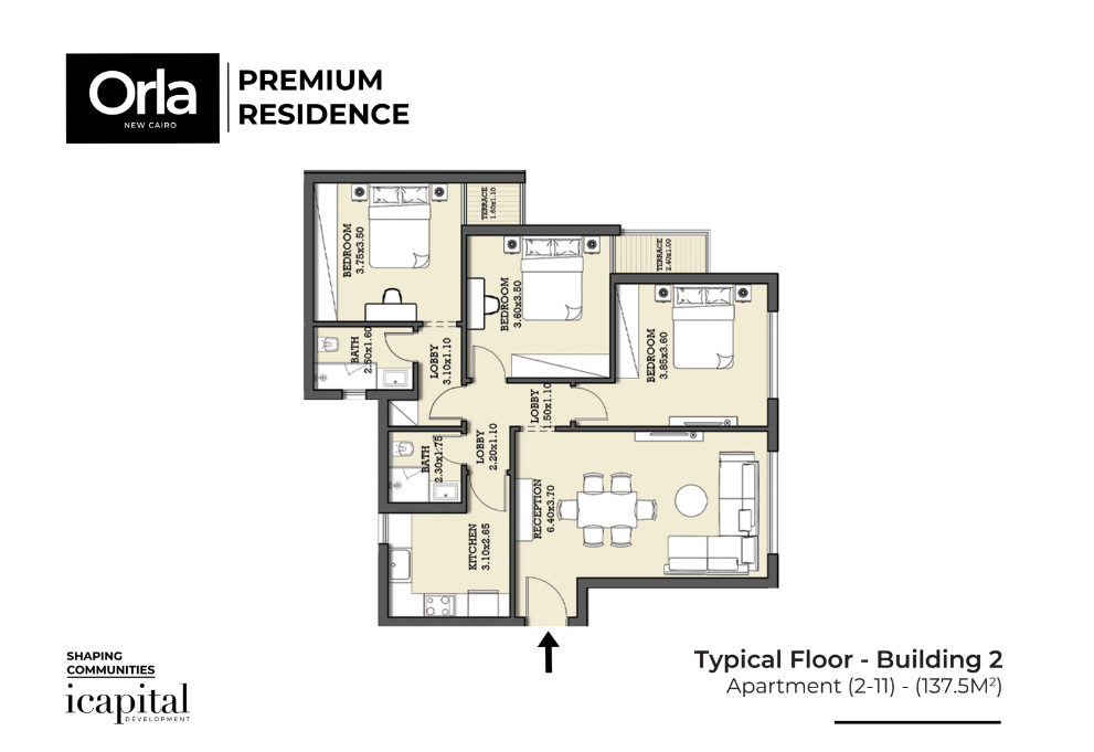 Floor plan for apartment at Orla Residence