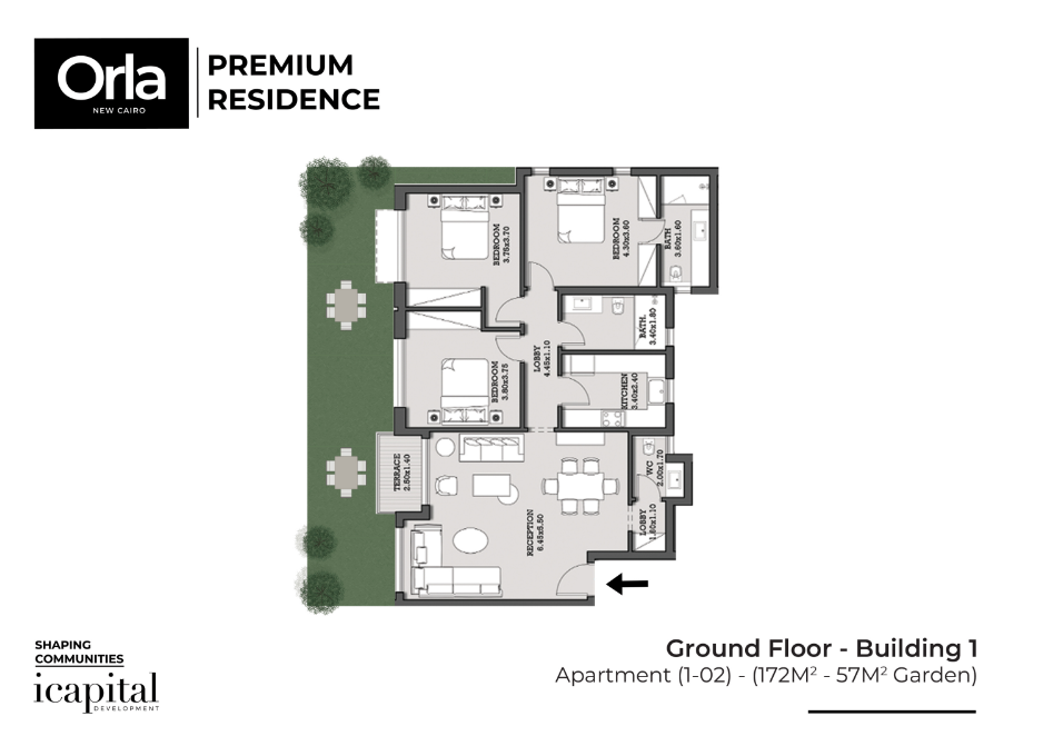 Floor plan for apartment at Orla Residence
