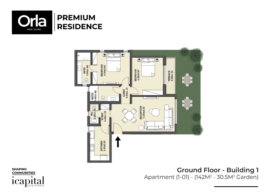 Floor plan for apartment at Orla Residence