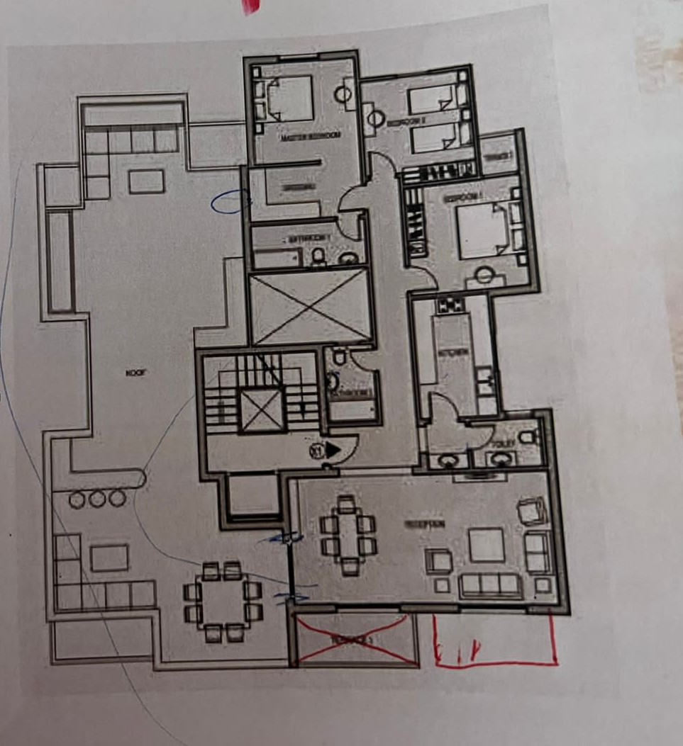 Floor plan for penthouse at Sarai
