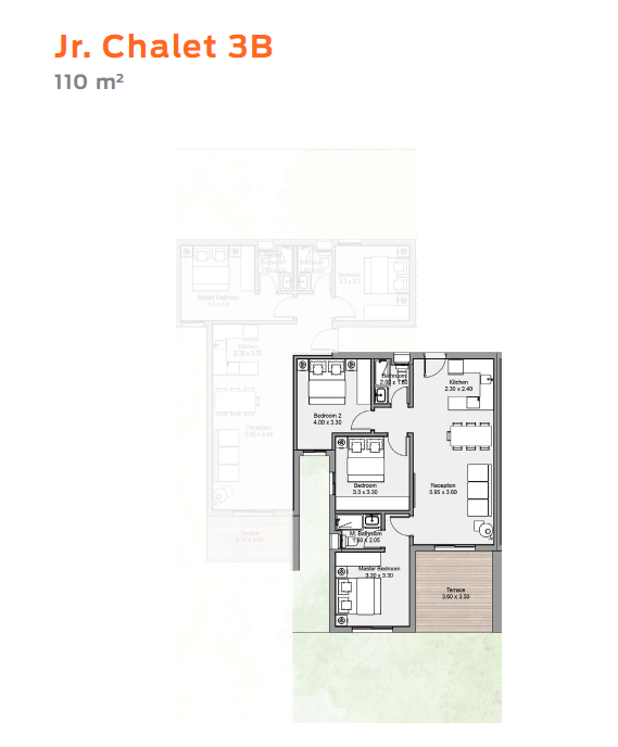 Floor plan for chalet at D-Bay