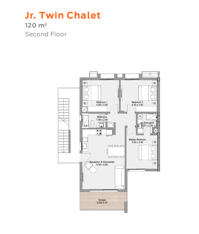 Floor plan for chalet at D-Bay