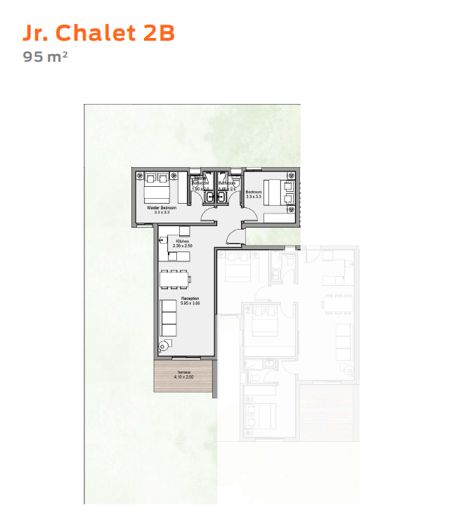 Floor plan for chalet at D-Bay