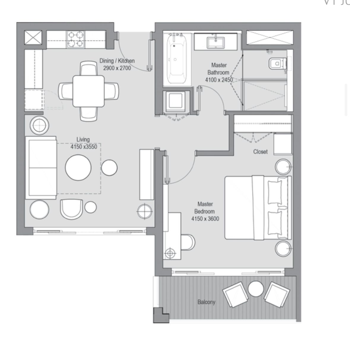 Floor plan for apartment at Address Residences  Marassi Beach