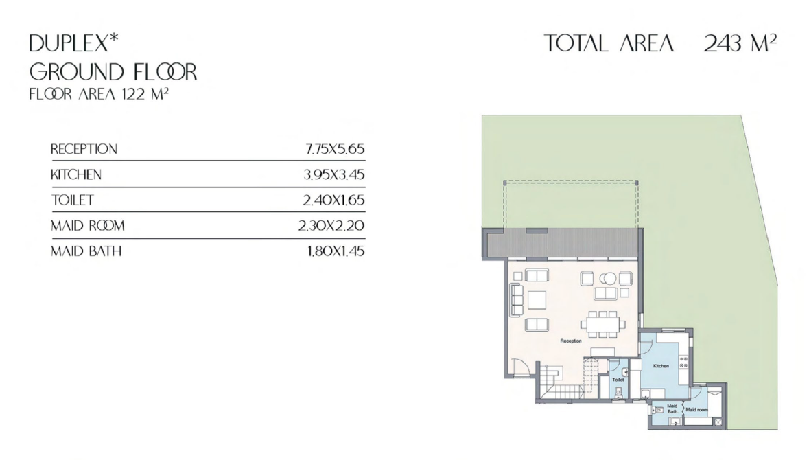Floor plan for duplex at Stone Park
