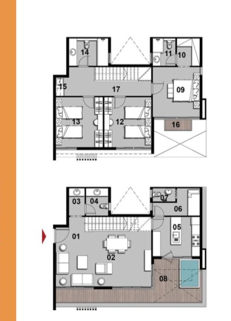 Floor plan for duplex at Il Bosco City
