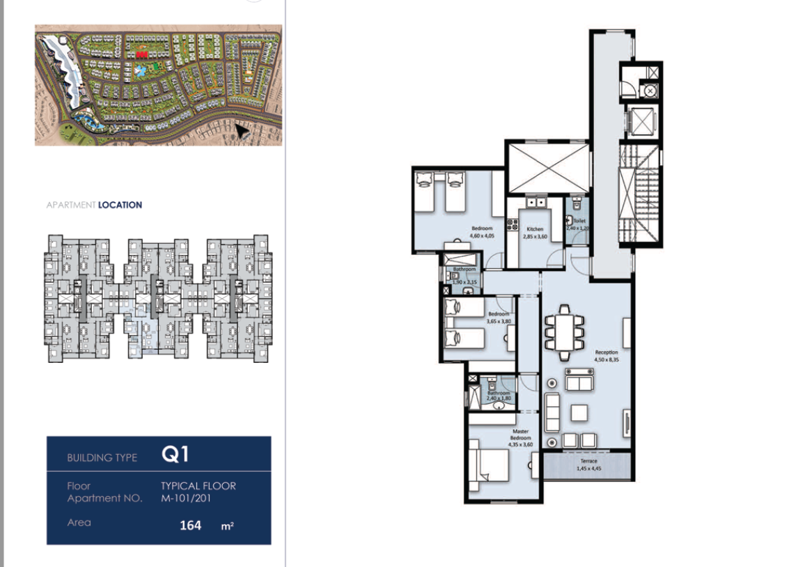 Floor plan for apartment at Fifth Square Al Marasem