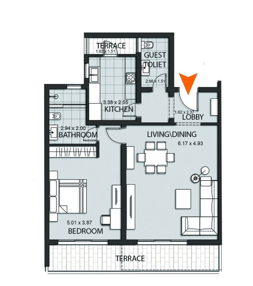 Floor plan for apartment at Pyramid Hills