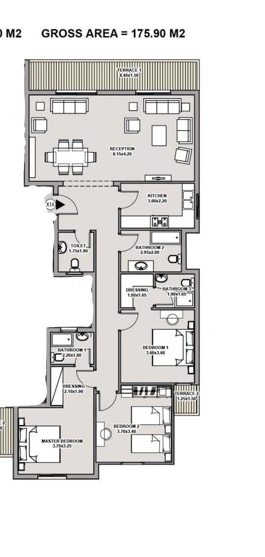 Floor plan for apartment at Taj City
