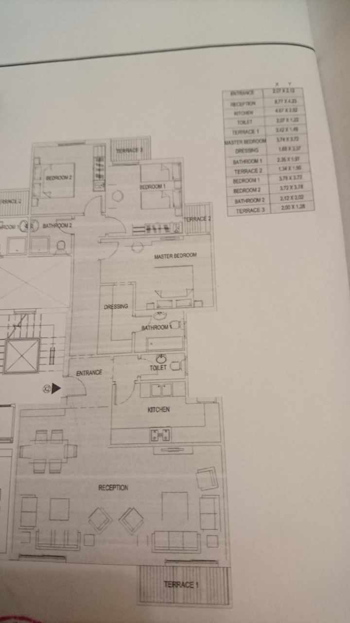 Floor plan for apartment at Sarai