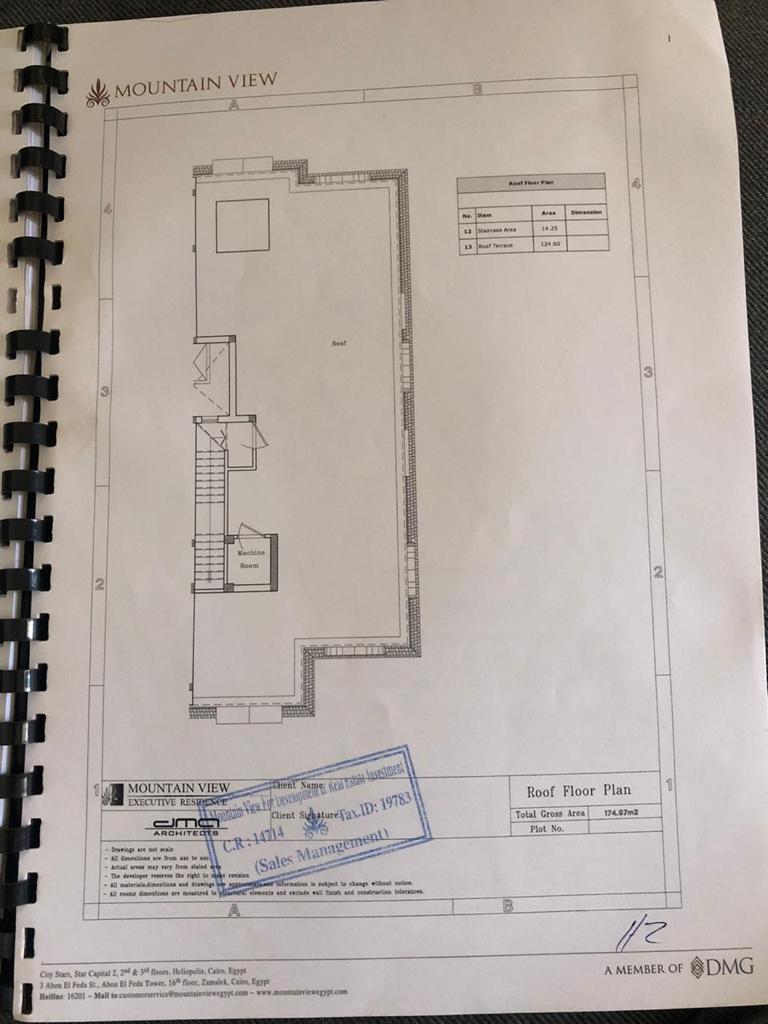 Floor plan for penthouse at Mountain view Giza Plateau
