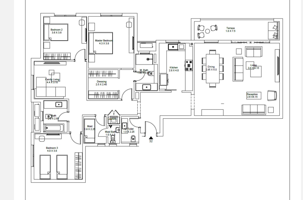 Floor plan for apartment at DISTRICT 5
