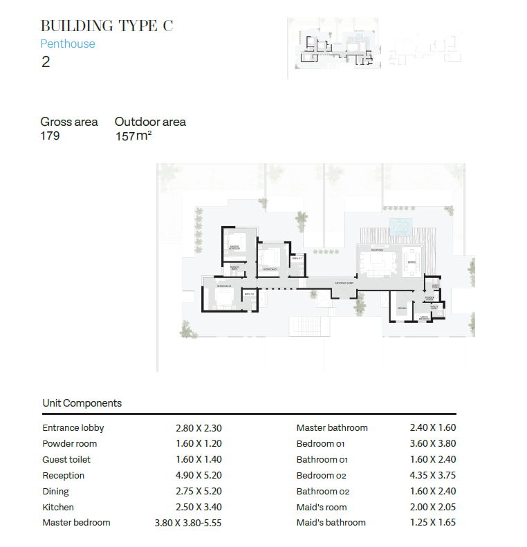 Floor plan for penthouse at The Waterway North Coast