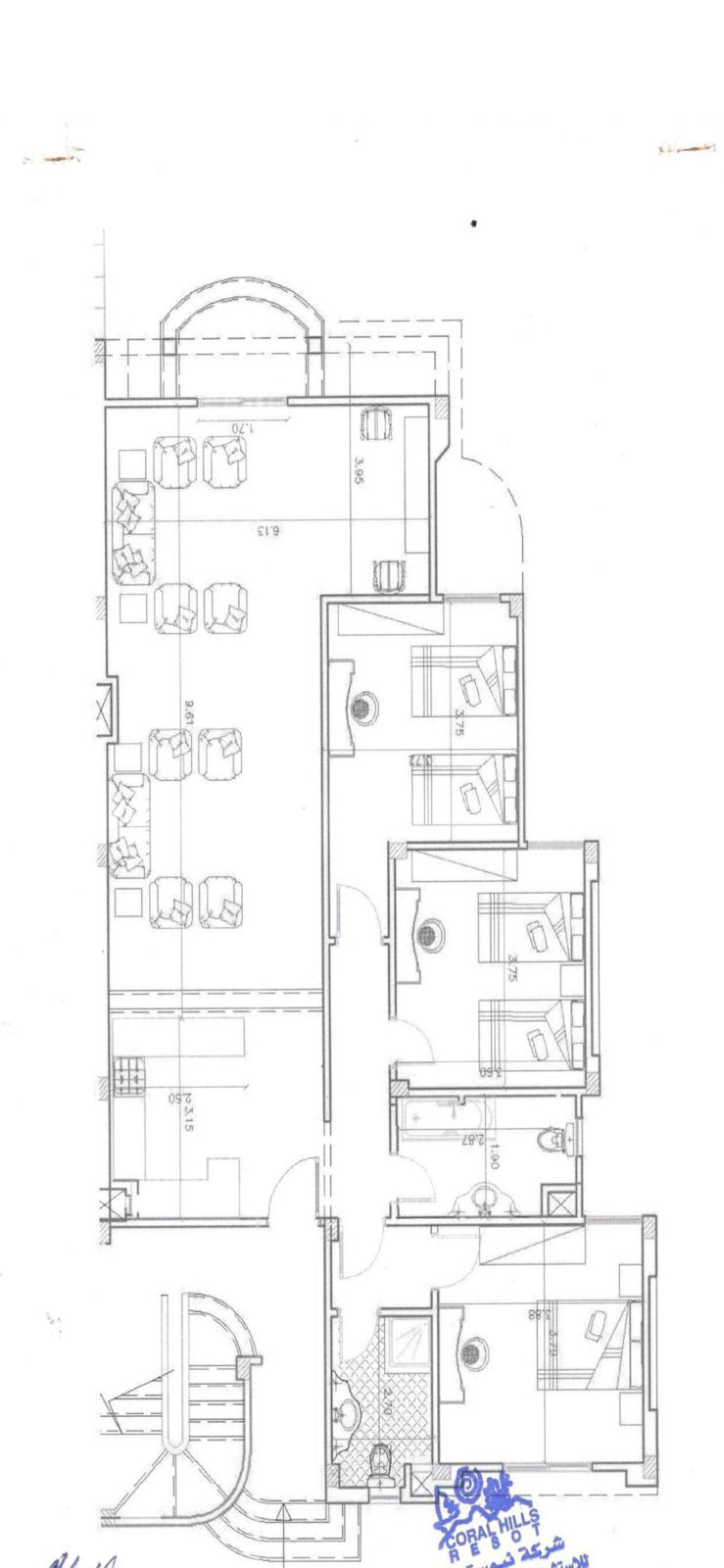 Floor plan for chalet at Coral Hills