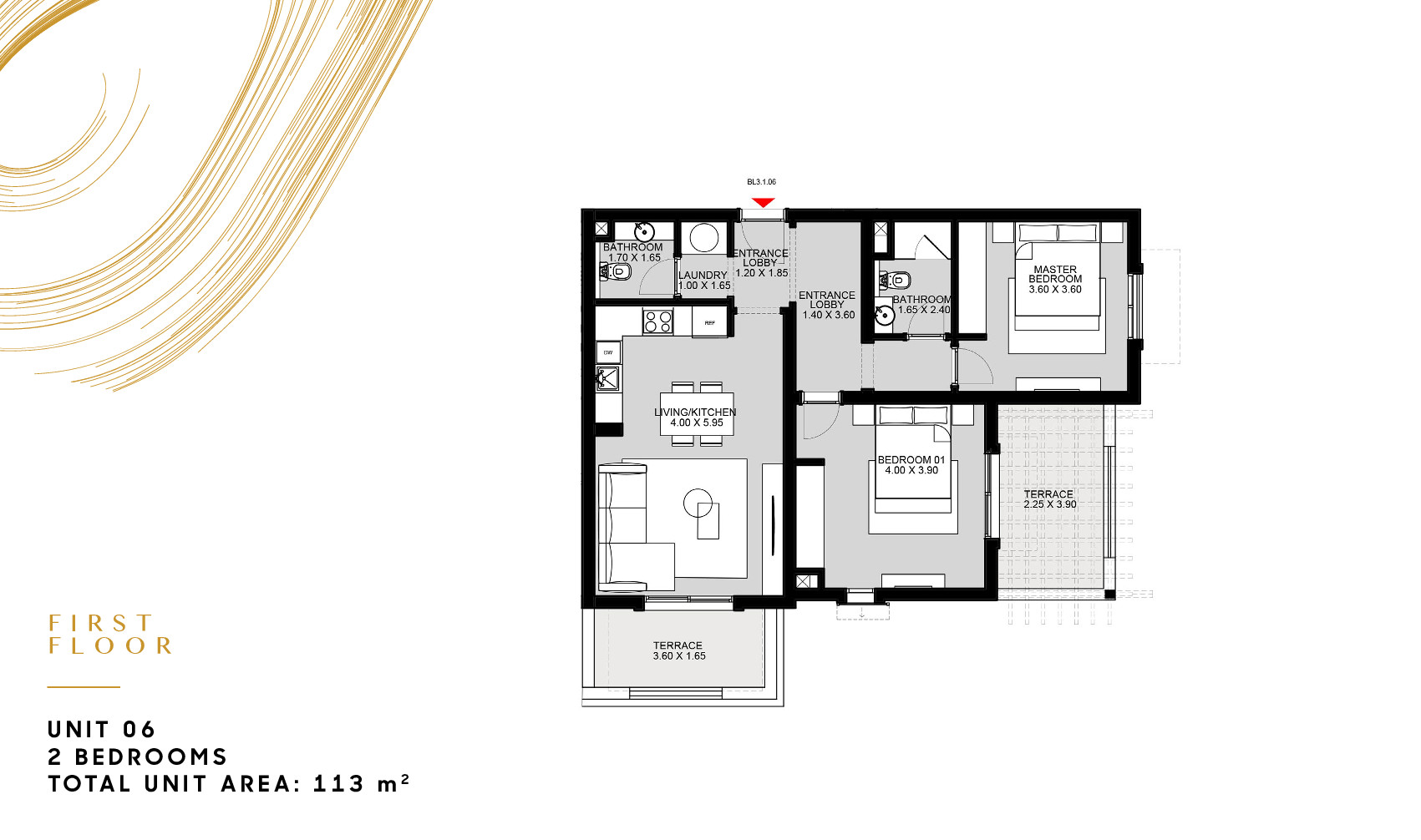 Floor plan for apartment at Ancient Sands Golf Resort