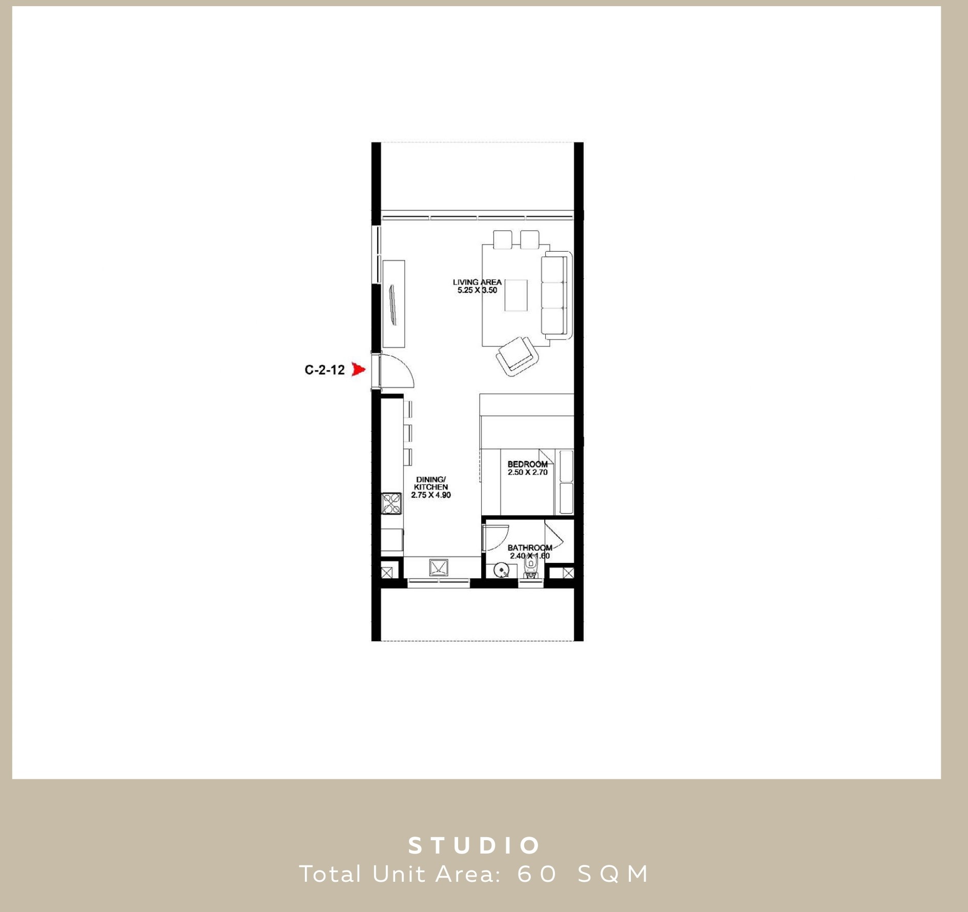 Floor plan for chalet at Kamaran
