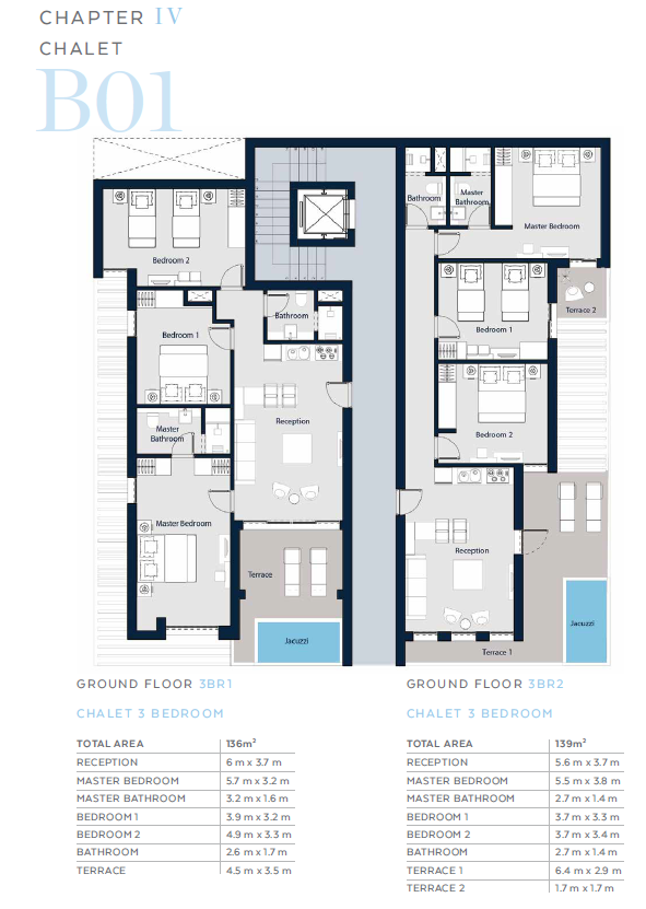 Floor plan for chalet at Il Monte Galala