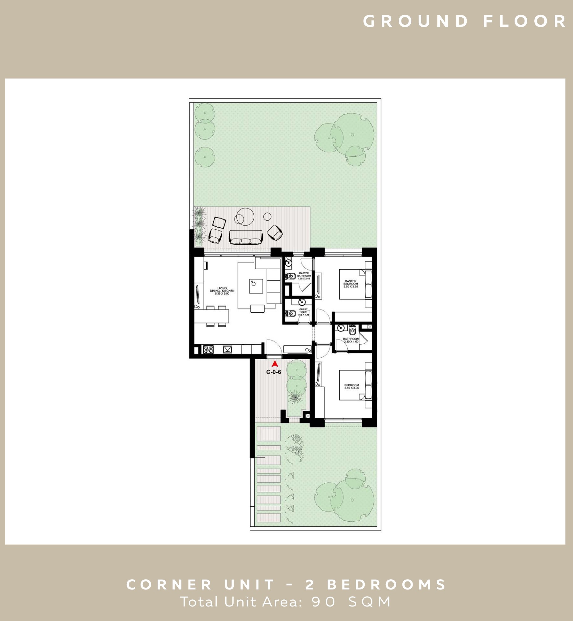 Floor plan for chalet at Kamaran