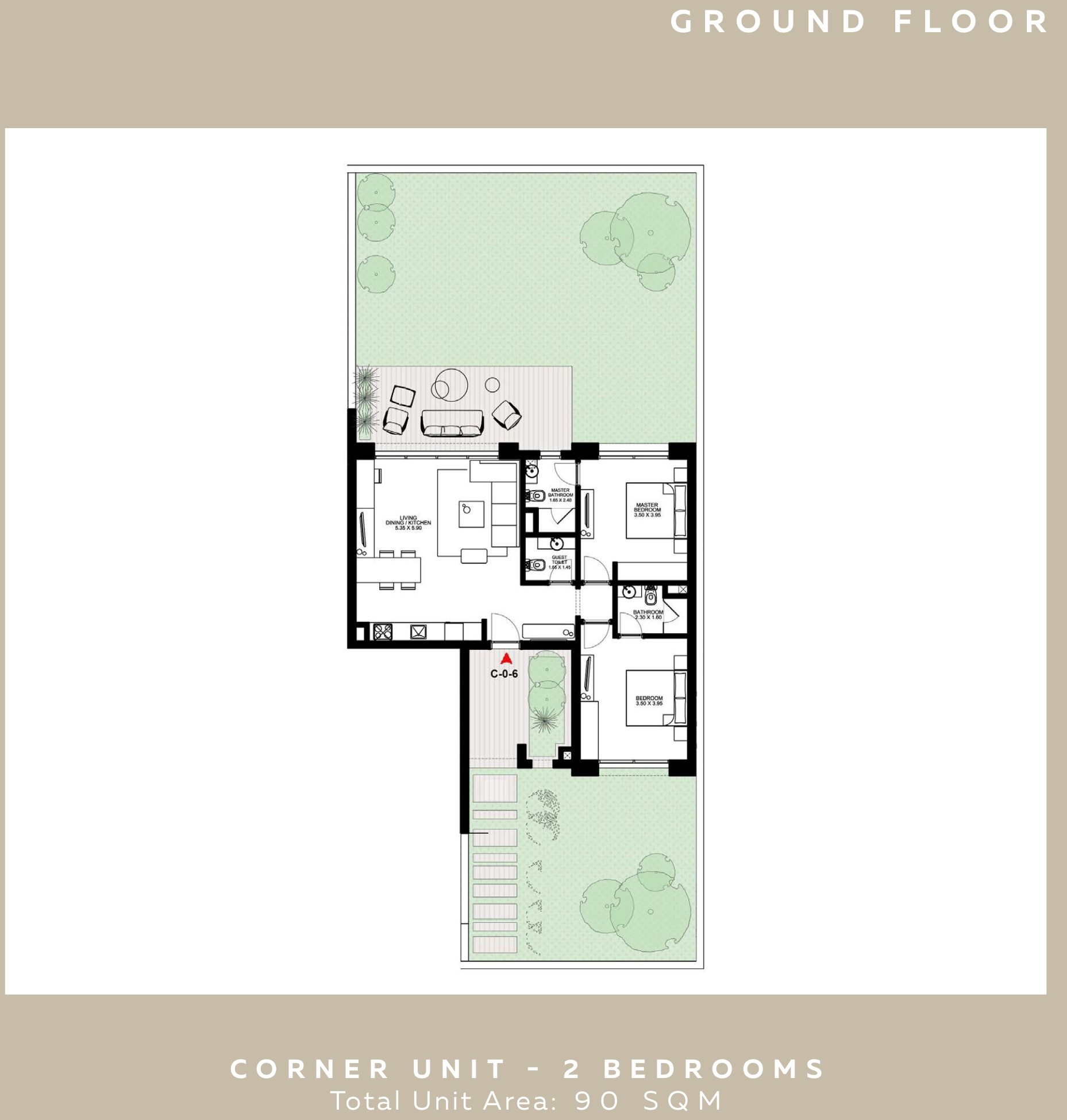 Floor plan for chalet at Kamaran