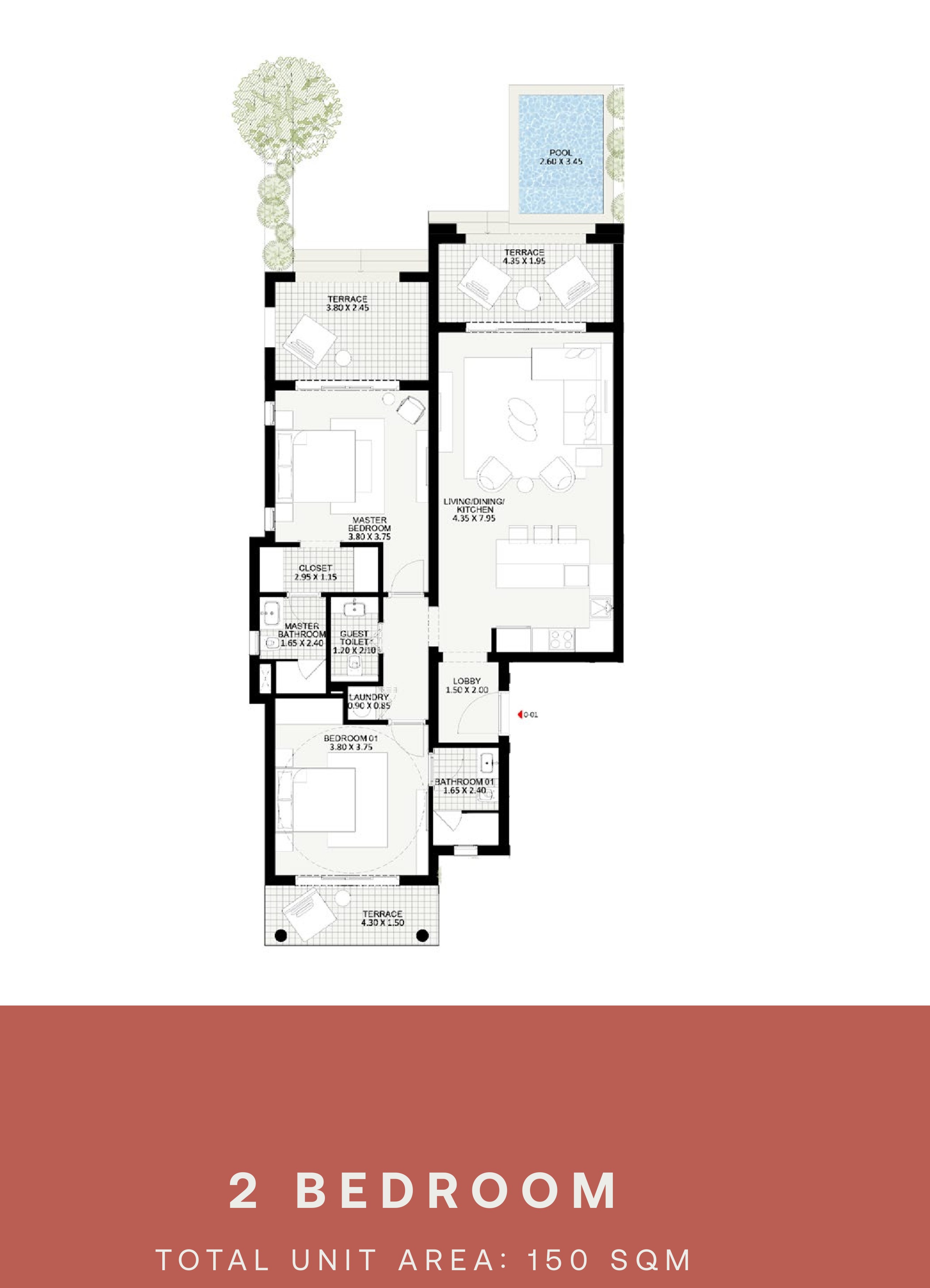 Floor plan for apartment at Miramar Residence