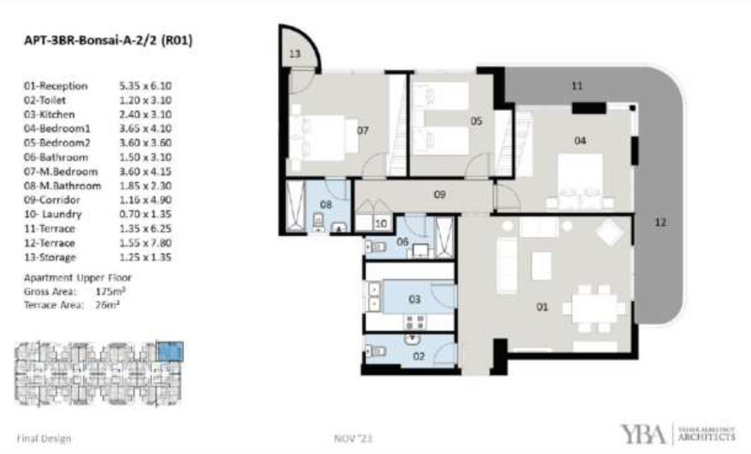 Floor plan for apartment at The Curve