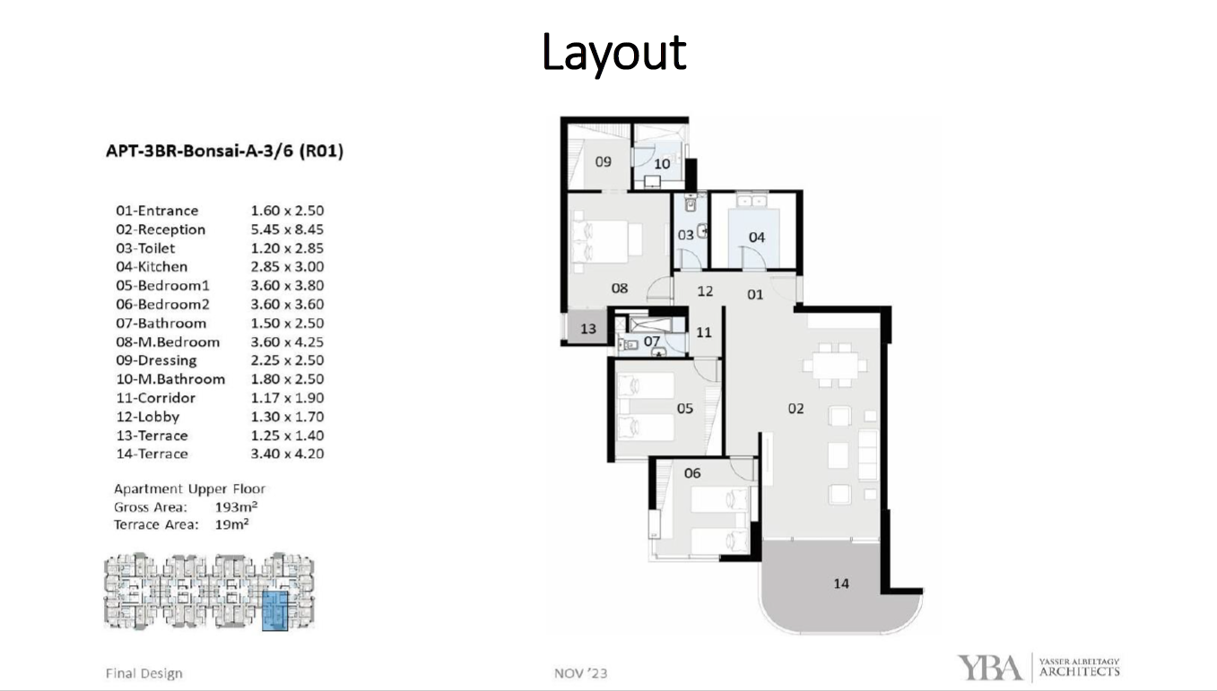 Floor plan for apartment at The Curve