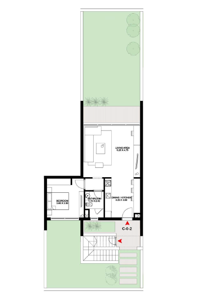 Floor plan for chalet at Kamaran