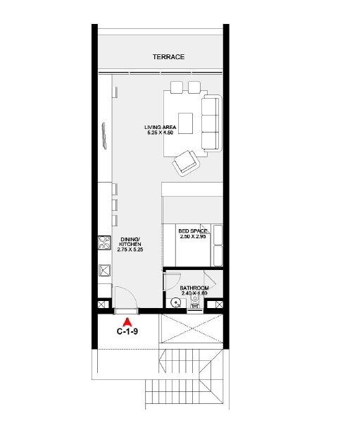 Floor plan for chalet at Kamaran
