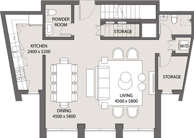Floor plan for duplex at Uptown Cairo