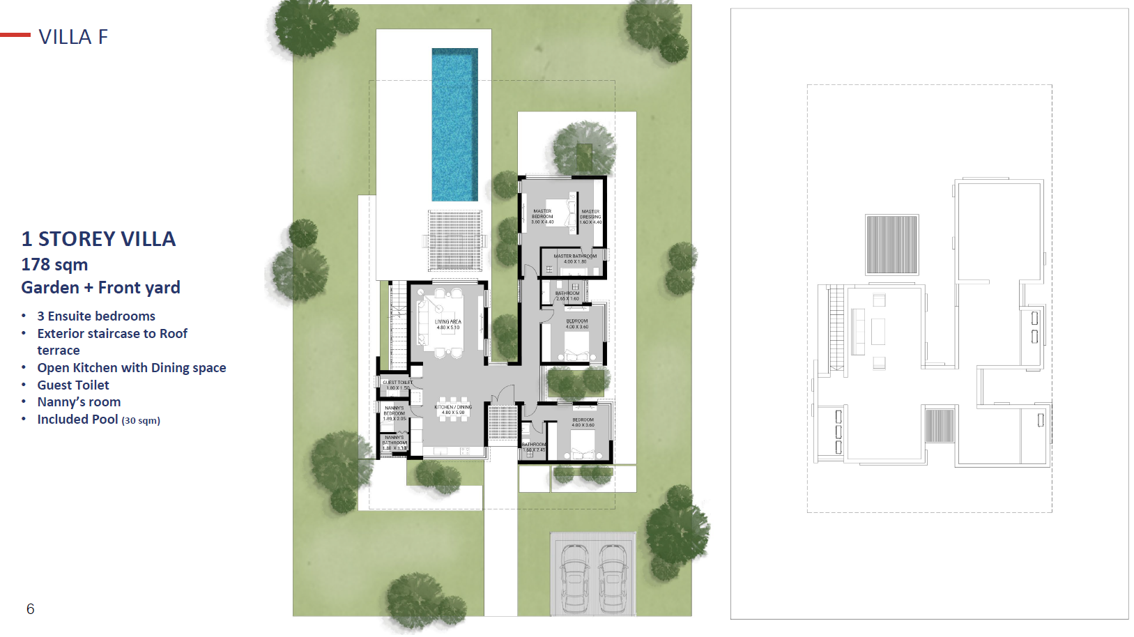 Floor plan for villa at Ancient Hill