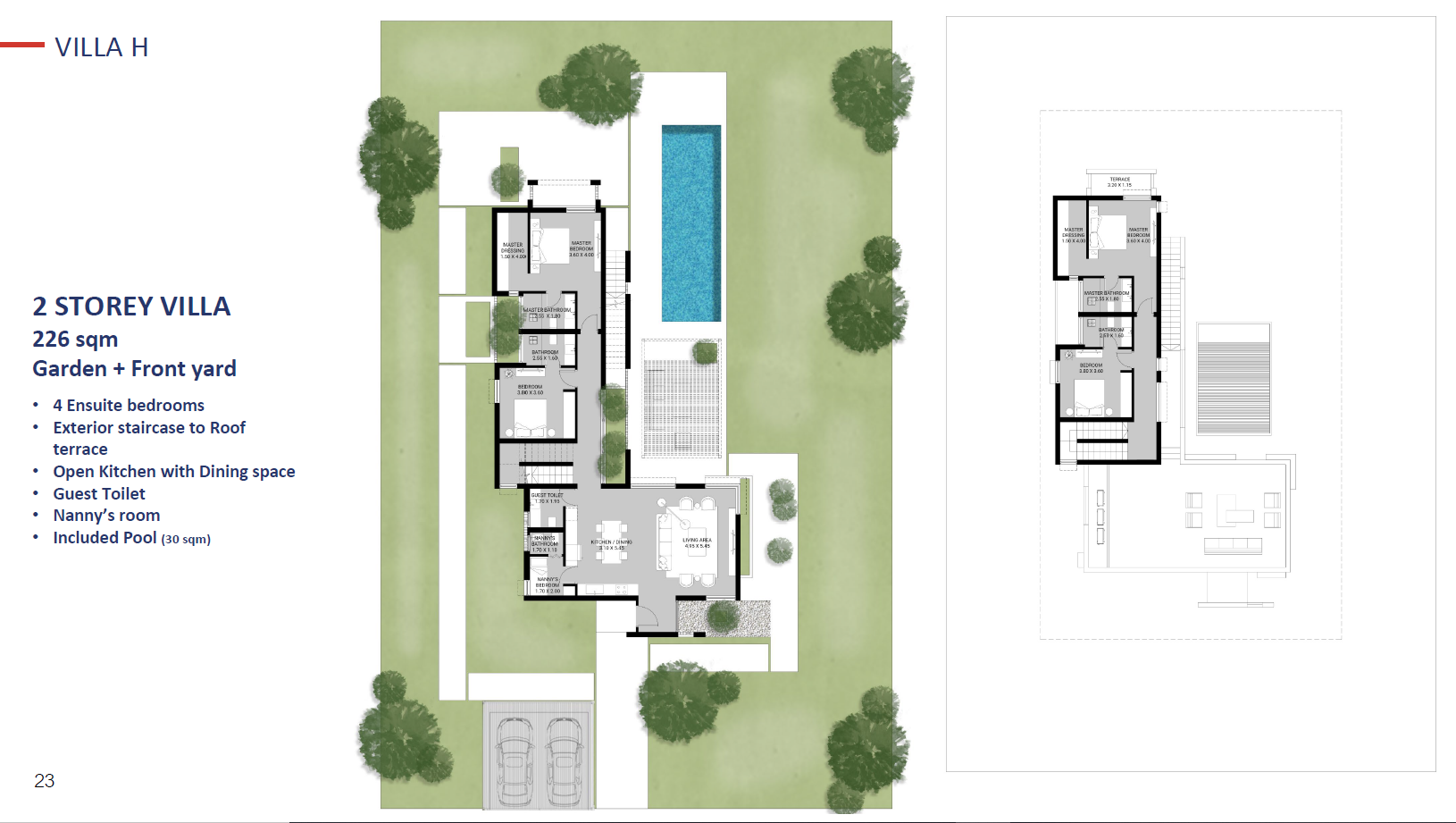Floor plan for villa at Ancient Hill