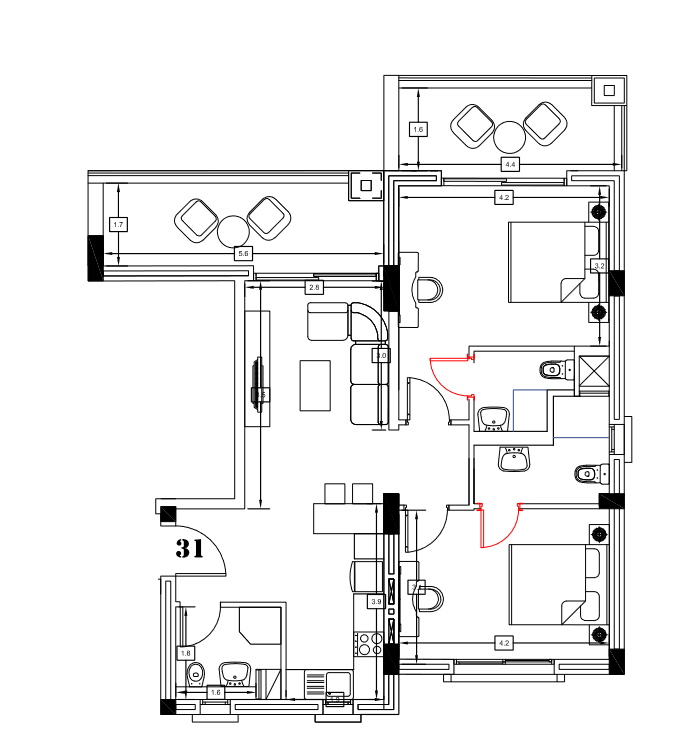 Floor plan for chalet at Soma Breeze