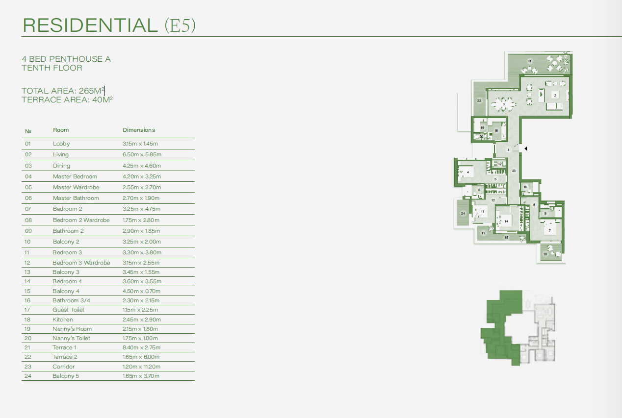Floor plan for penthouse at ZED