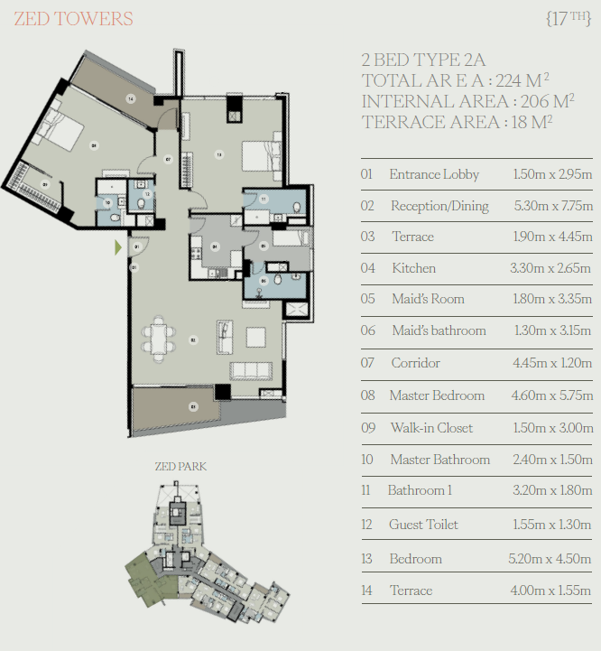 Floor plan for apartment at ZED