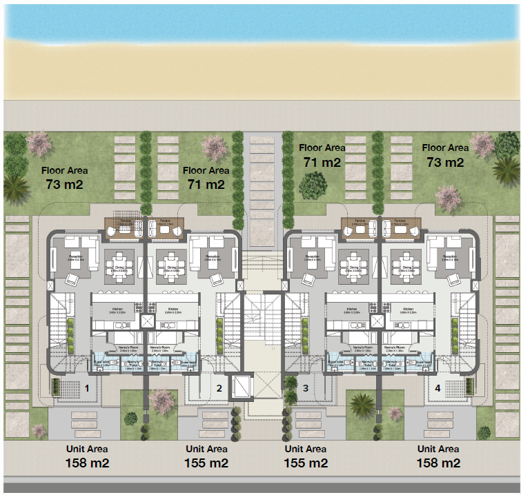 Floor plan for duplex at Koun
