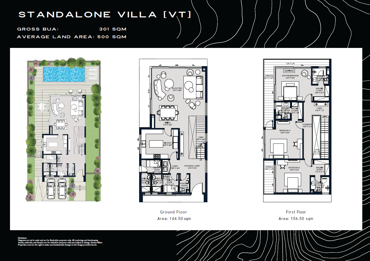 Floor plan for villa at Swan Lake West