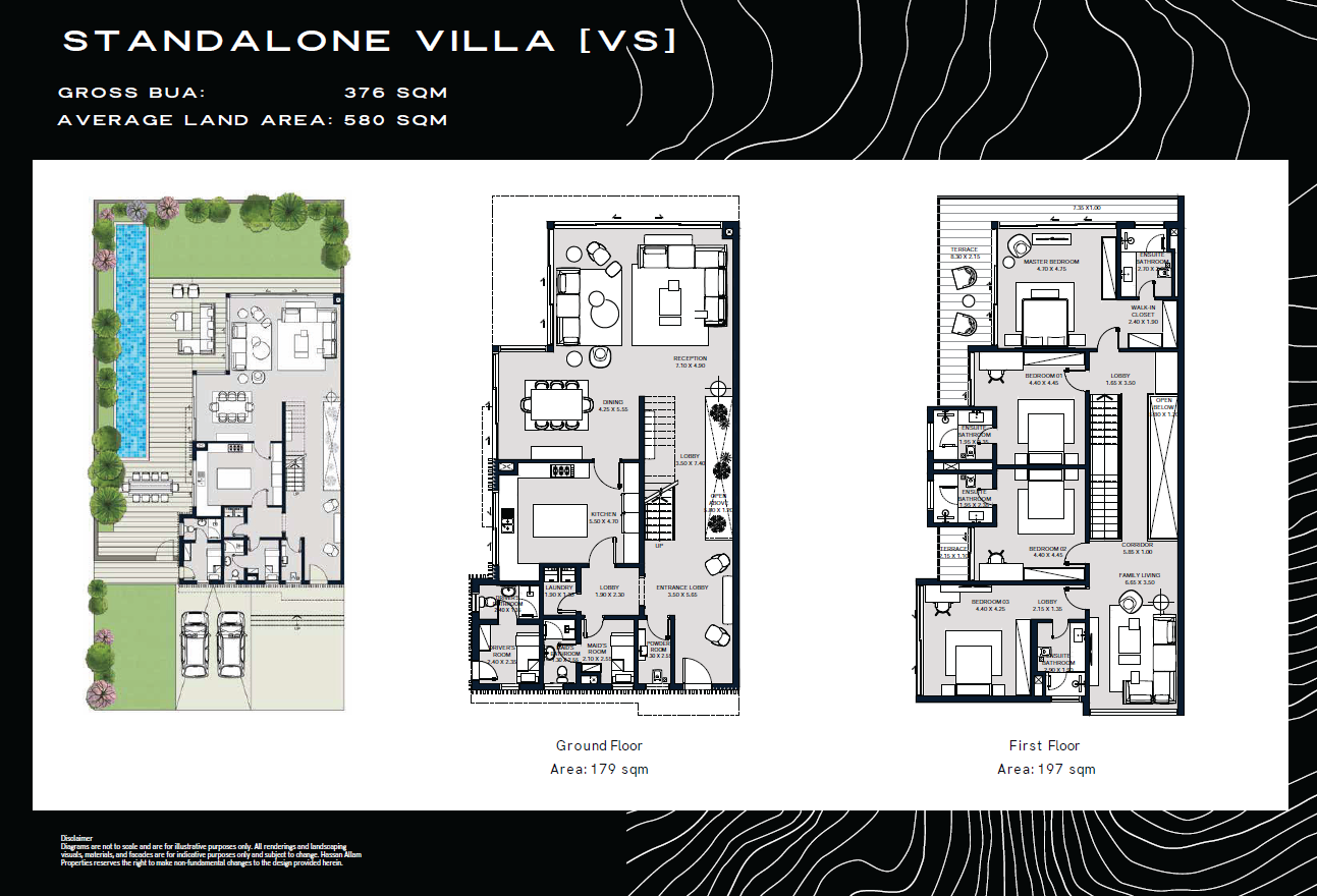 Floor plan for villa at Swan Lake West