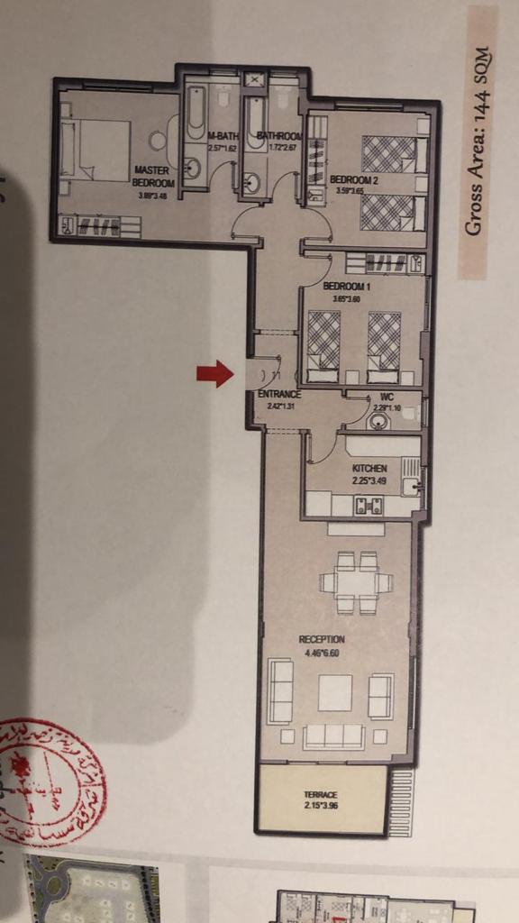 Floor plan for apartment at Taj City