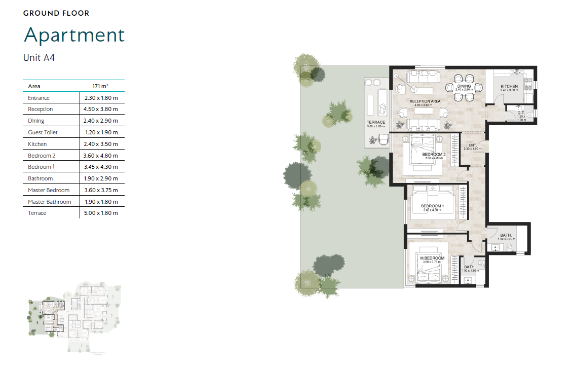 Floor plan for apartment at Garden Lakes