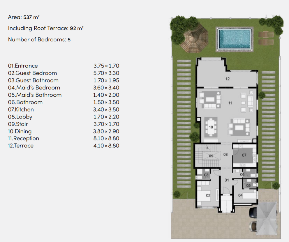 Floor plan for villa at Al Maqsad