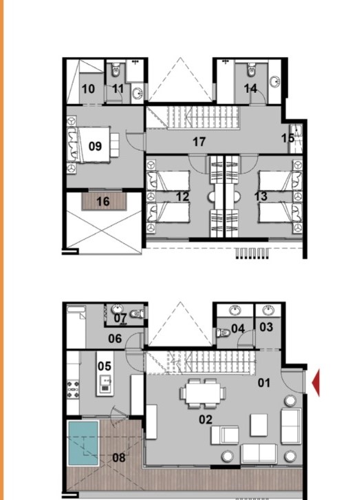 Floor plan for duplex at Il Bosco City