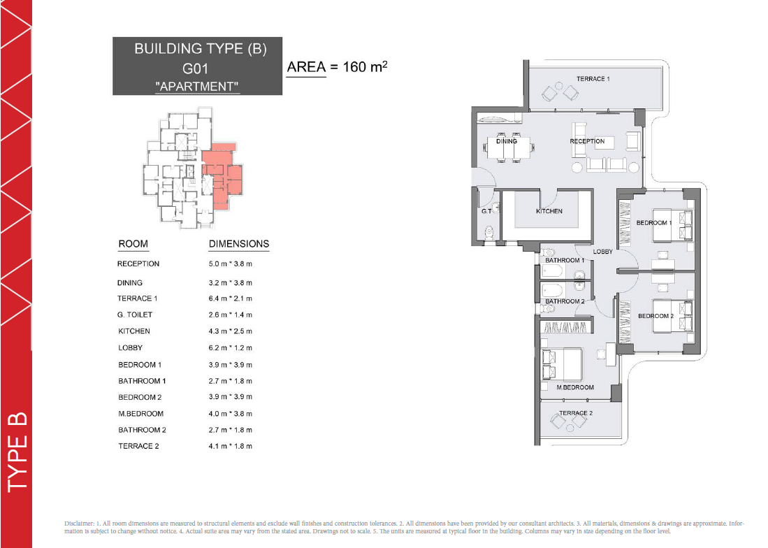 Floor plan for apartment at Serrano
